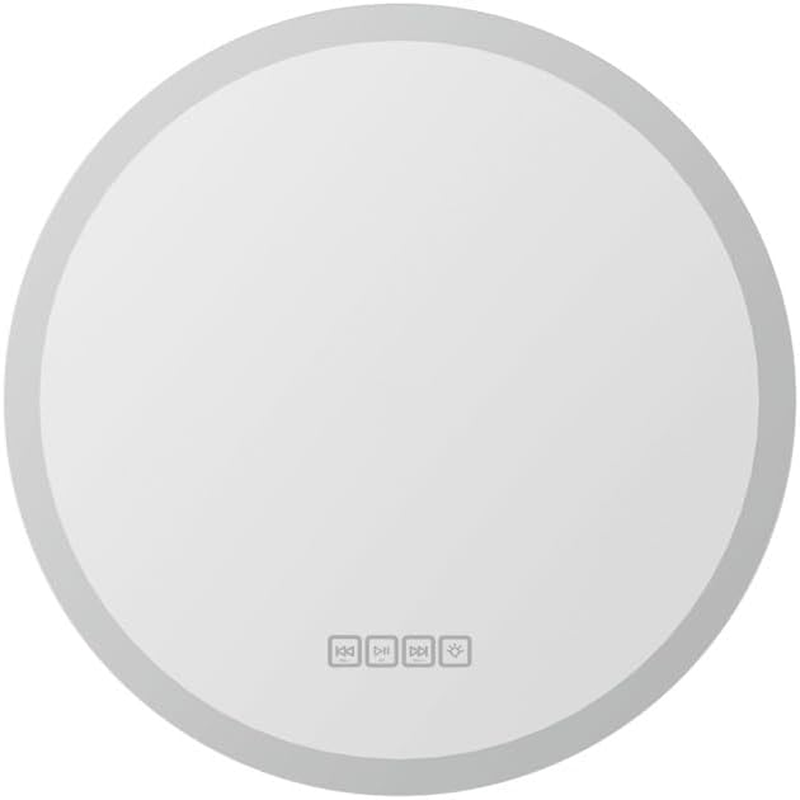 Embellir LED Wall Mirror, 50Cm Glass Frame Vanity Makeup Shower Bathroom Make up Mirrors with Light Wall-Mounted Decorative Hanging Room Decor for Home Bedroom Hallway, Round image number 2