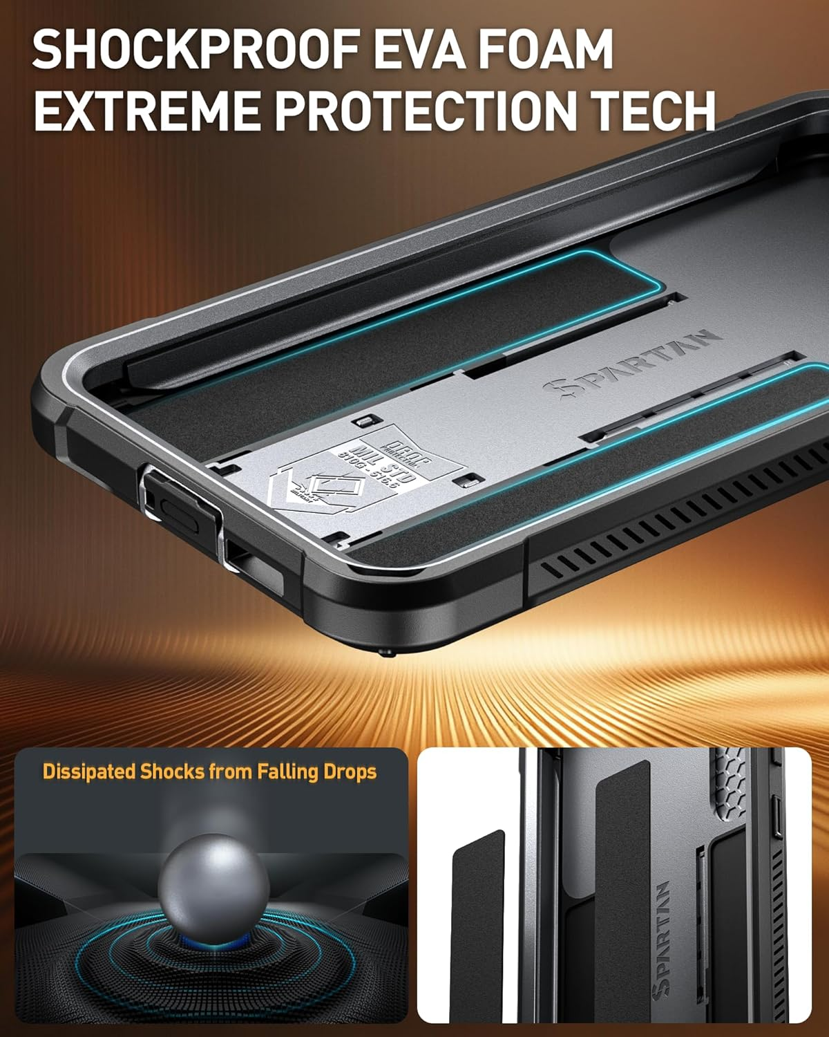 Poetic Spartan Case for Galaxy S25+ plus 6.7", [Slide Camera Cover] [Screen Protector Works with Fingerprint Id]Military Grade Rugged Shockproof S25 plus Phone Case with Kickstand, Metallic Gun Metal image number 6