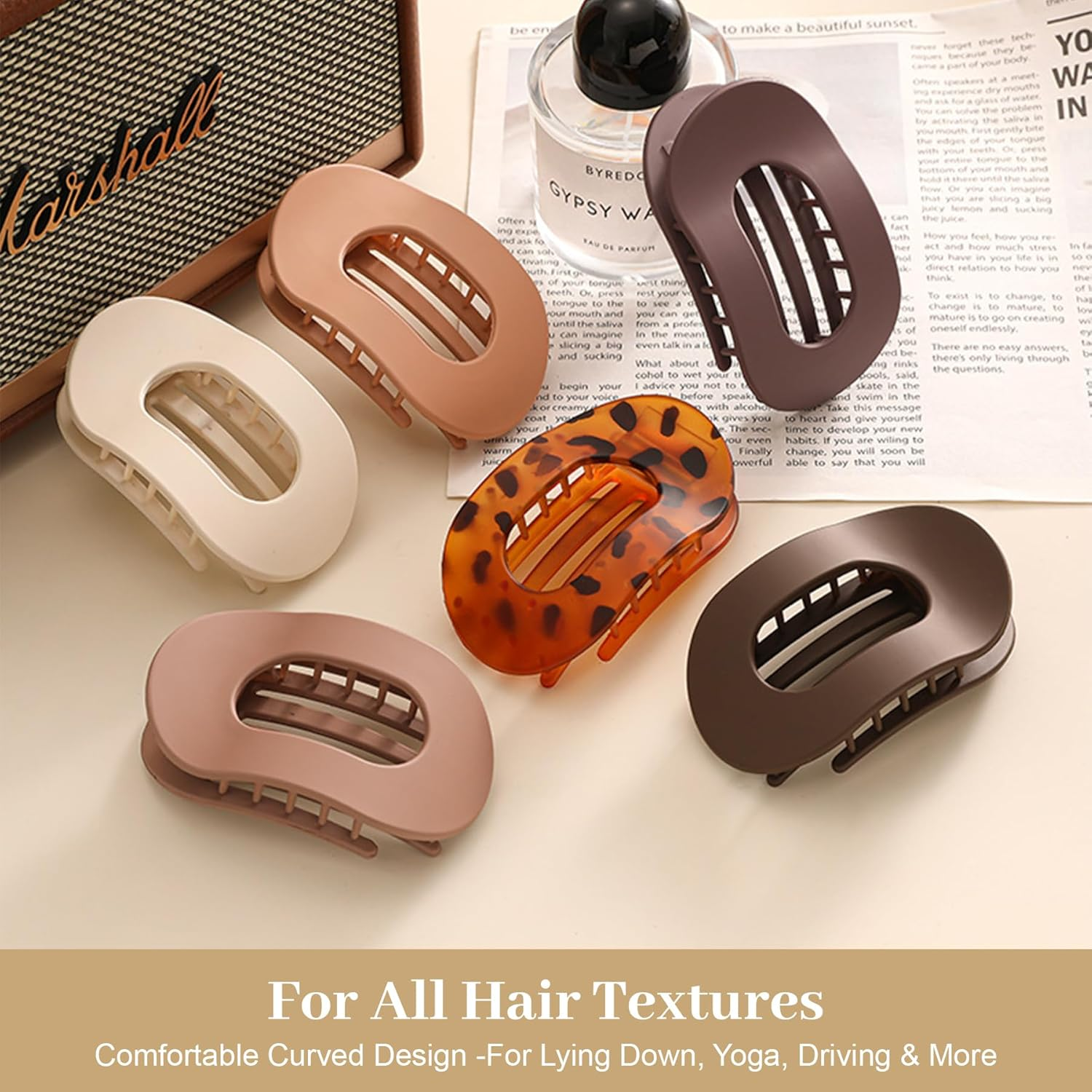 Pack of 6 Hair Clips for Women, Hair Clip, Flat Claw Clip, French Hair Clips Women, Strong Hold Side Hair Clips, French Hair Clip for Thick and Thin Hair image number 6