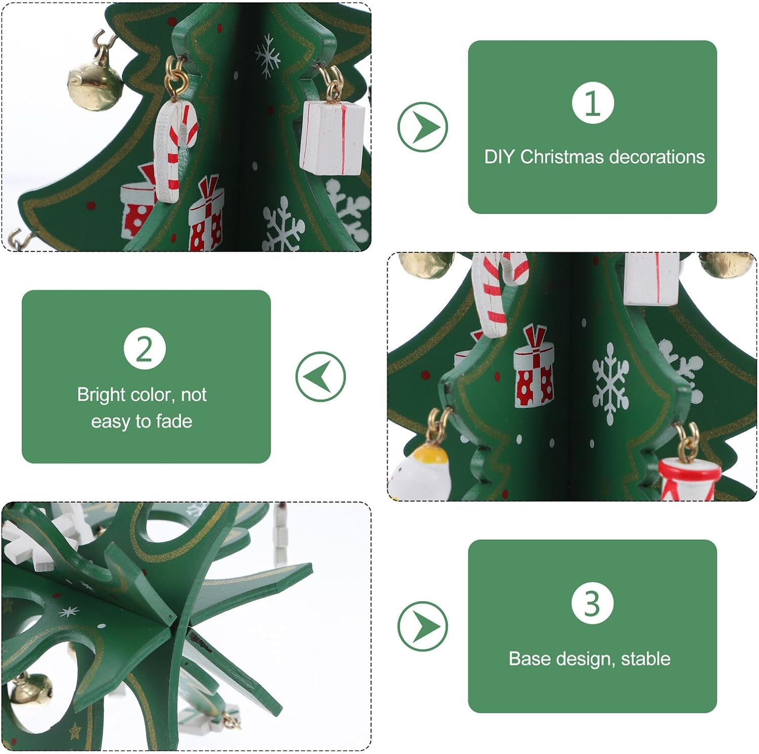 Creative Mini Xmas Tree Ornament Tabletop Christmas Tree Decoration for Home Office and Festive Displays Holiday and Window Decor - Multicolor image number 2