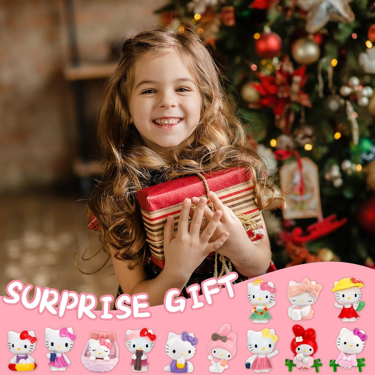 Hello Kitty Cake Toppers, Pack of 12, Soft Pink, Pastel, Kitty Birthday Decoration, Cake Decoration for Girls, Children, Birthday Gift image number 5