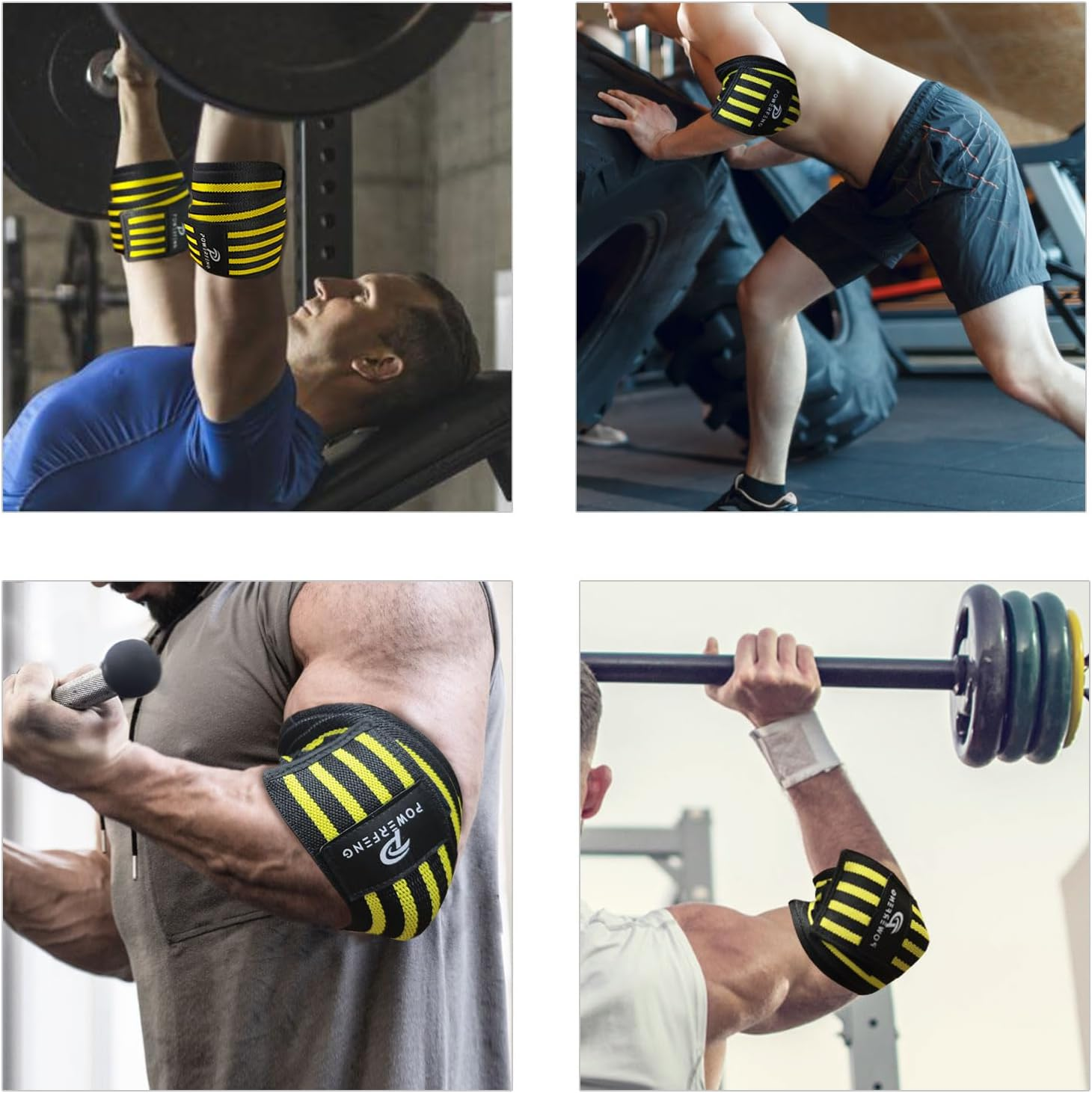 Elbow Wraps for Weightlifting：Elbow Sleeve Support for Bench Press, Cross Training & Powerlifting - Elbow Straps for Weightlifting Gym Men Women image number 2