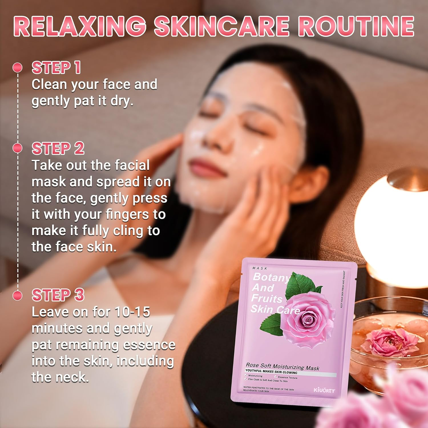 10 Pack Fruit Face Mask Set - Korean Face Mask Skincare for Women - Hydrating, Nourishing & Smoothing Skin, Improve Skin Tone - Natural Fruit & Plant Facial Masks Spa for All Skin Types image number 3