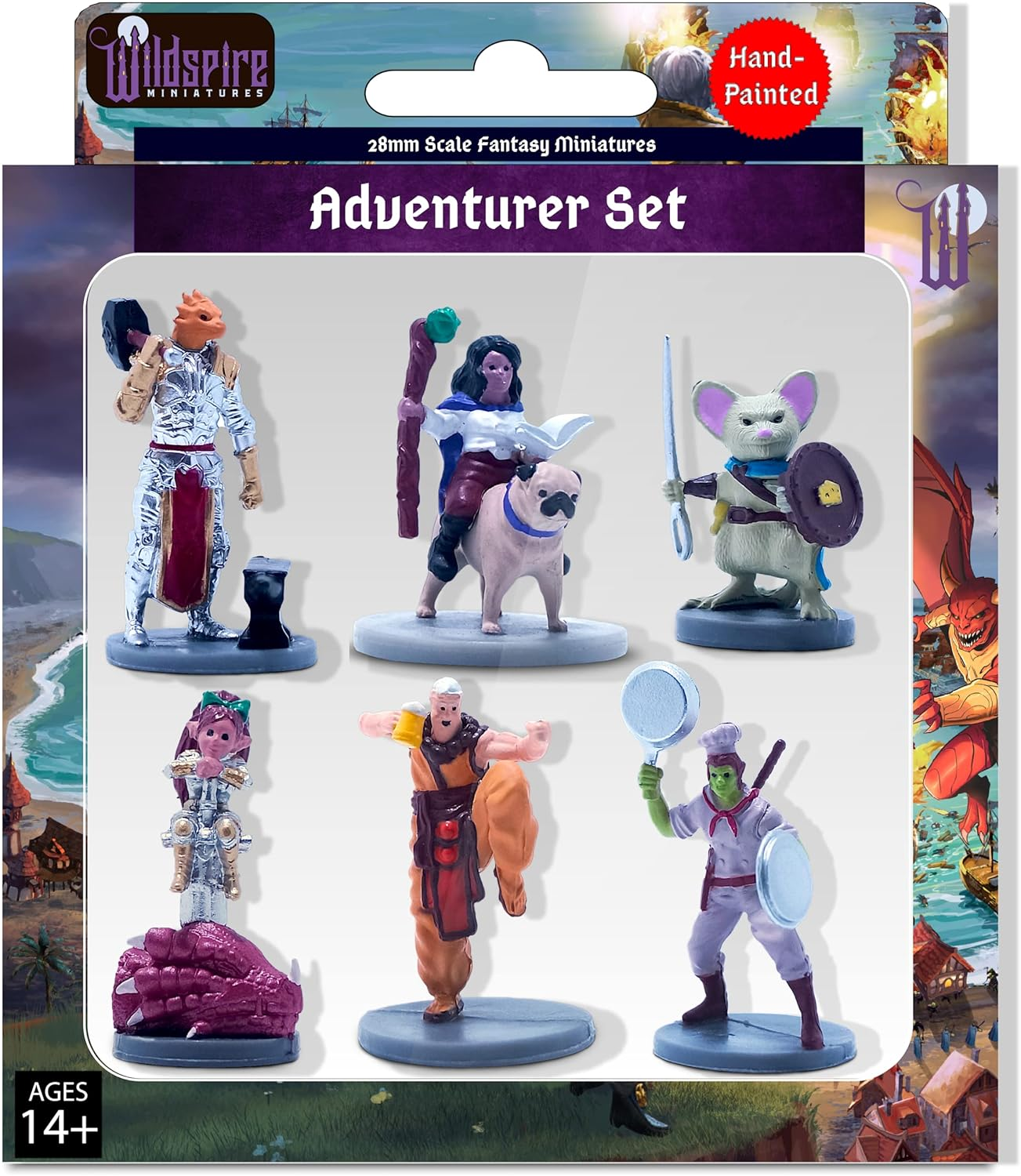 Wildspire Adventurer'S Set Pre-Painted Miniatures for DND - 28Mm Compatible with Dungeons and Dragons Figures, D&D Minis, Tabletop Gaming image number 3