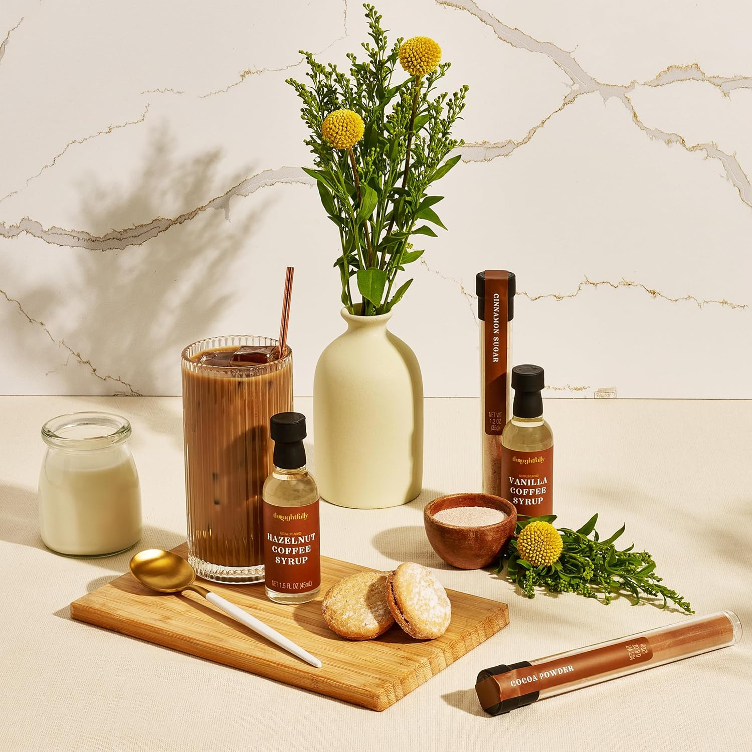 Thoughtfully Gourmet, Coffee Therapy Gift Set, Includes 4 Delicious Coffee Syrups, 2 Flavoured Sugars and 1 Cocoa Powder to Elevate Your Coffee image number 3