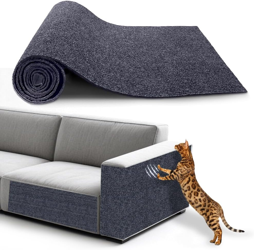 NATUYA Self-Adhesive Scratching Mat, Cat Scratching Mat, Cat Scratching Mat, Cat Scratching Board, Cat Wall Activity Scratching Posts (Dark Gray, 40 * 100CM) image number 5