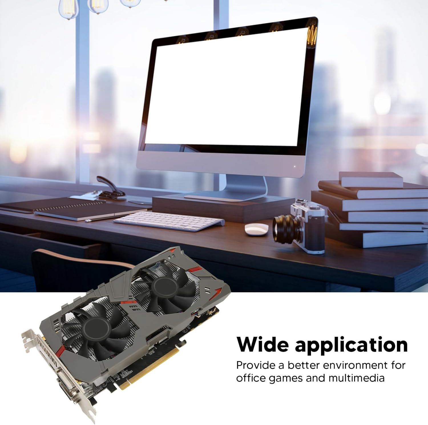 Gtx750Ti Graphics Card, 2GB GDDR5 128BIT 1072Mhz GPU Clock Graphics Card with Dual Cooling Fan, Gaming Video Card for Desktop Computer (Gtx750Ti 2G D5) image number 2