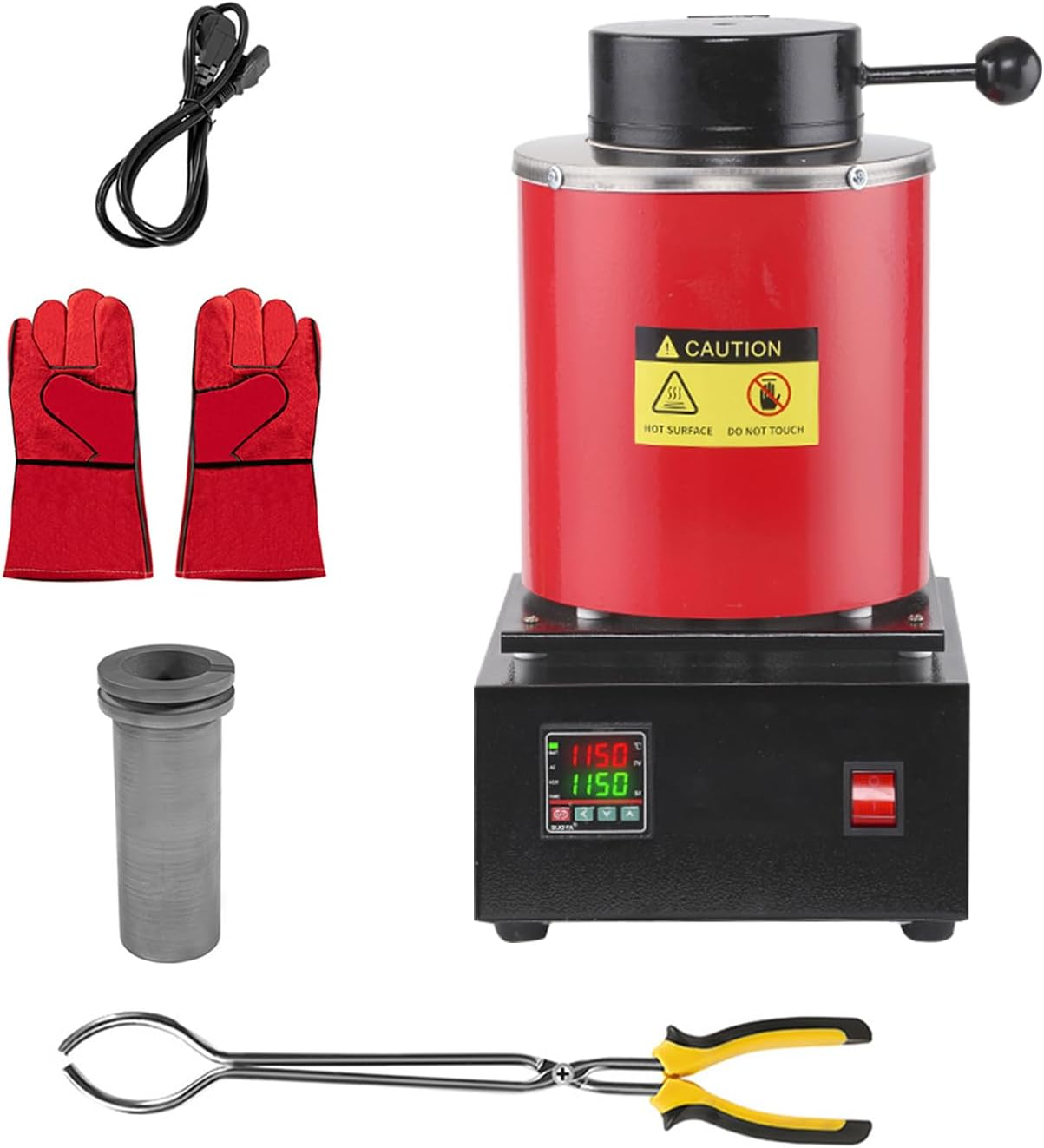 CHAOFLIGHT Gold Melting Pot 3KG Gold Melting Furnace Electric Metal Smelting Machine Resin Jewellery Making Tools for Assaying Gold, Silver, Tin, Aluminum