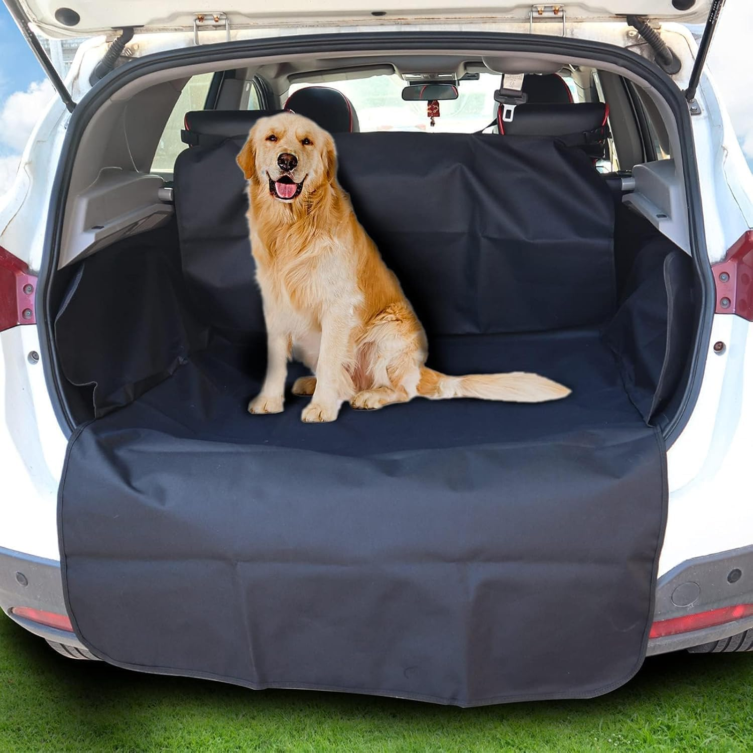 AUTOXBERT Waterproof Car Boot Liner Bumper Tray Pet Rear Seat Cover Dog Trunk Mat, Heavy Duty Waterproof Pet Dog Car Boot Seat Protector Liner Tray Cover Mat. image number 4