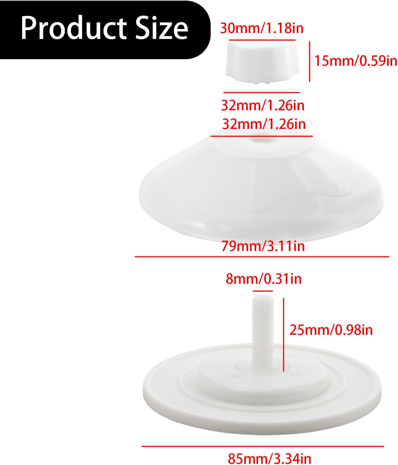 4-Pack Heavy Duty Suction Cups for Cat Window Perch - Replacement Hanger with Screw Nut for Kitty Hammock Bed and Glass Window Seat image number 3