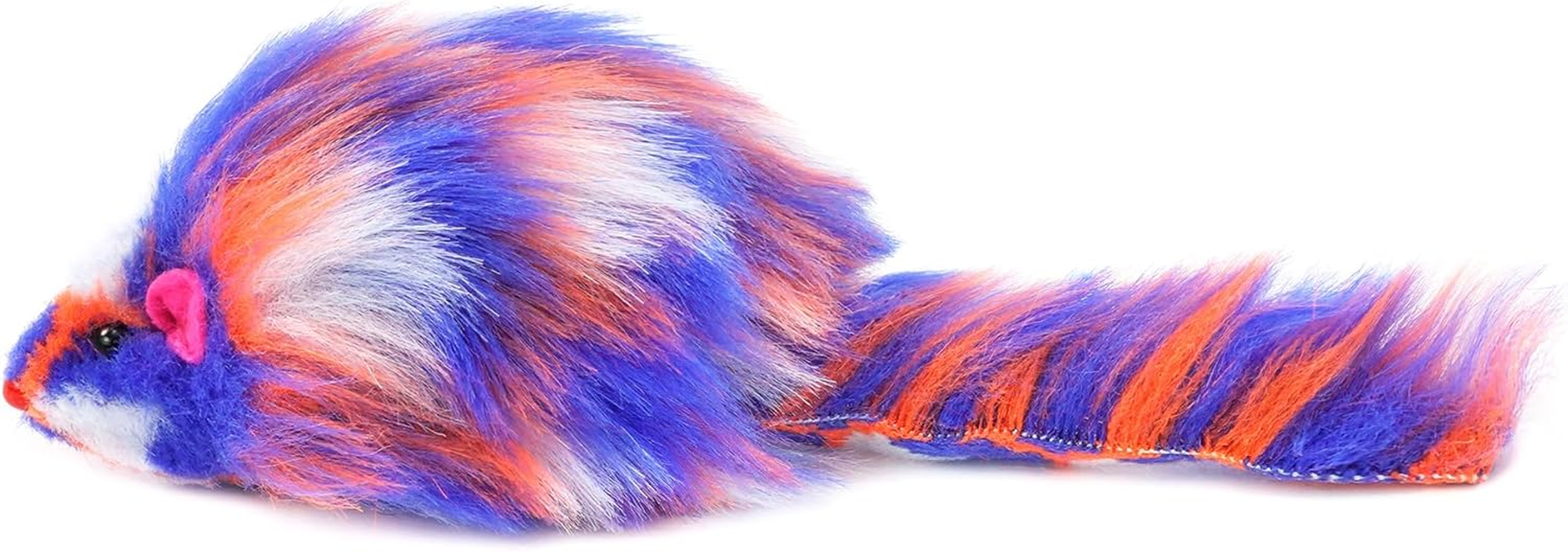 CHIWAVA 6PCS 3.1" Long Haired Furry Mice with Rattle Gradient Color Small Cat Toy Mouse Kitten Interactive Toy image number 1