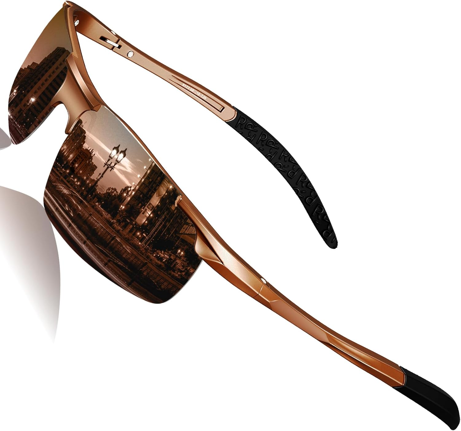 DADA-PRO Polarised Sunglasses Mens Running Driving Cycling Sports Wrap around Sun Glasses Designer UV Protection Mirrored Shades for Fishing Hiking 8177