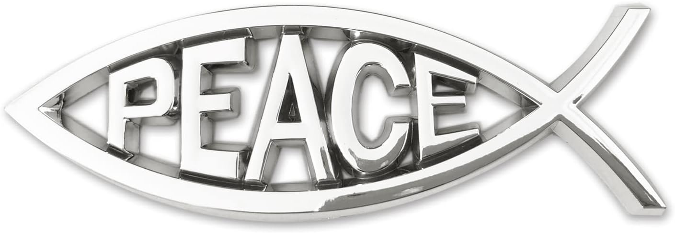 Jesus Fish Christian Car Emblem - Chrome Silver Fish Emblem for Car & Truck Badge