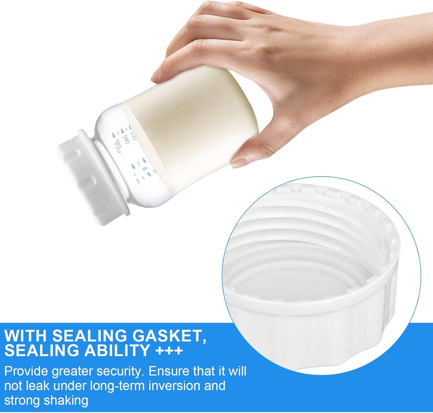 6Pcs Travel Bottle Caps, Baby Bottle Caps Bottle Lids Replacement Baby Bottle Lids Compatible with Wide-Mouth Bottles image number 2