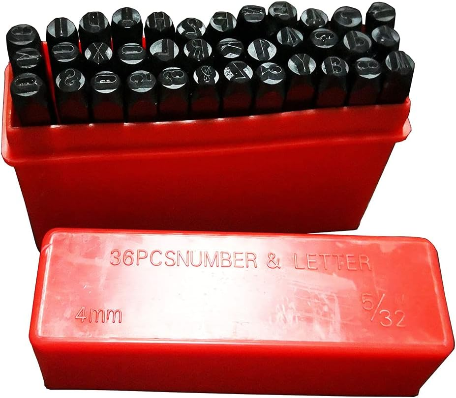 VIN Serial ID TAG Plate Data Blank CAR Truck HOT Rod Equipment Trailer 4Mm Number & Letter Stamp Punch Set(4Mm Number) image number 3