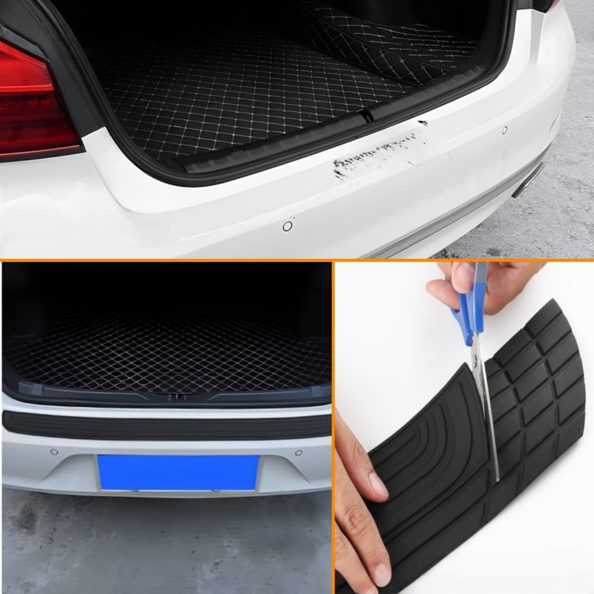 Car Rear Bumper Protector,Auto Anti-Scratch Collosion Rubber Trunk Door Entry Guards,Ywbfove 41 X 3.4 Inch Trimmable,Universal Non-Slip Exterior,Accessories for Most Cars and Suv(Black)