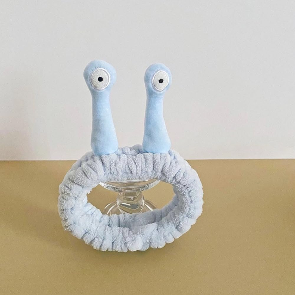 Face Wash Headband Spa Headband for Women Snail Skincare Headband Cute Animal Head Hoop Cartoon Fluffy Headband