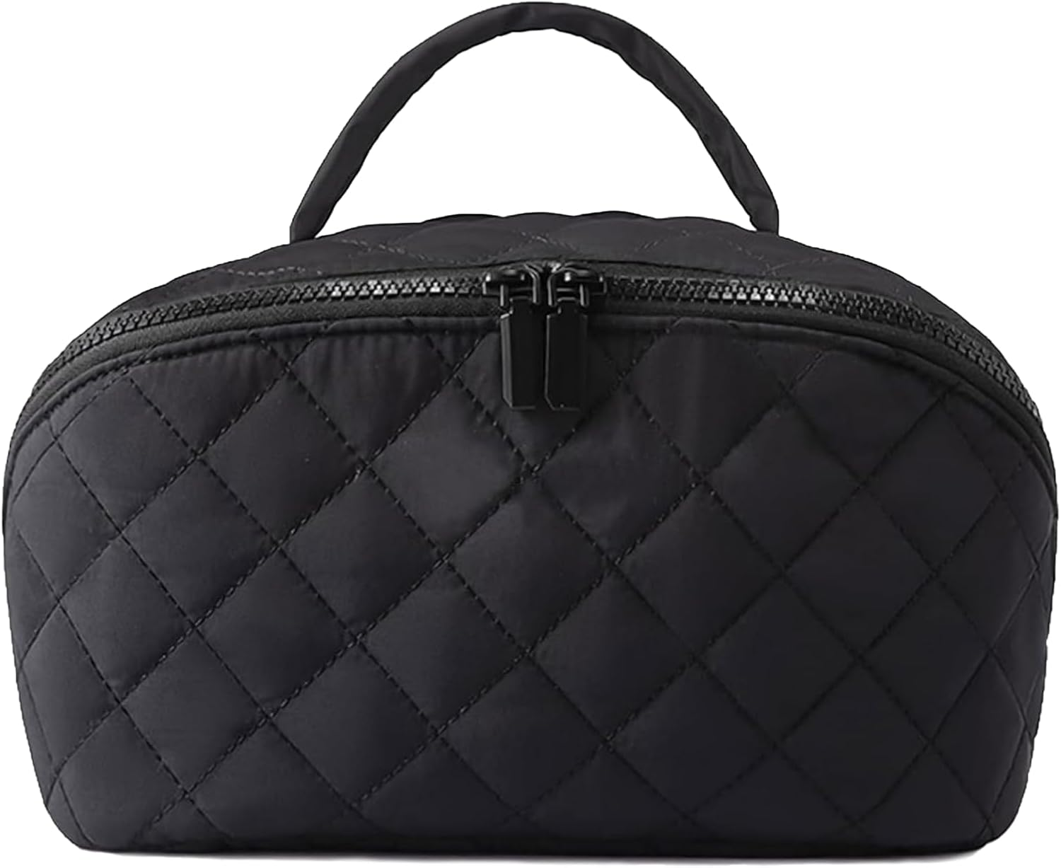 SZMDLX Waterproof Makeup Bag & Makeup Organizer - Travel Toiletry Bag, 180&deg; Lay-Flat Large Cosmetic Case, Puffy Padded Travel Organizer for Brushes & Cosmetics, Perfect Gifts for Women and Men（Pink）