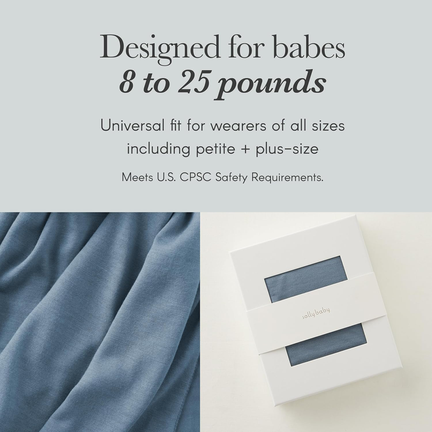 Solly Baby Wrap Carrier, for Newborn to Toddler 8-25 Lbs., Buttery-Soft & Lightweight Fabric, Reduce Crying & Increase Connection, Postpartum Essential, New Mom Gifts, Driftwood Stripe image number 1