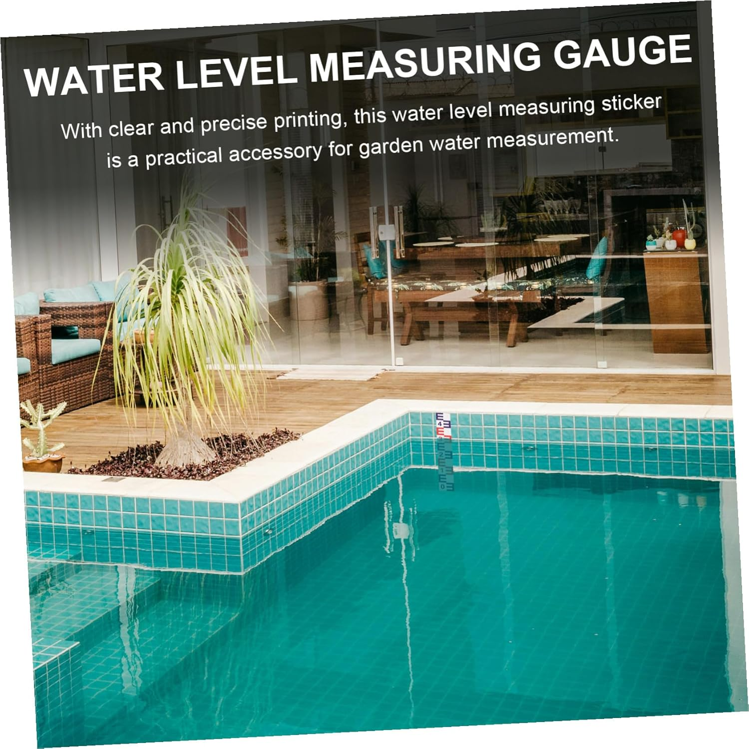 Reflective Water Level Gauge Sticker Aluminum Self-Adhesive Pool Ruler for Accurate Water Height Measurement with Clear Scale and Easy Application and Corrosion-Resistant Red Blue image number 3