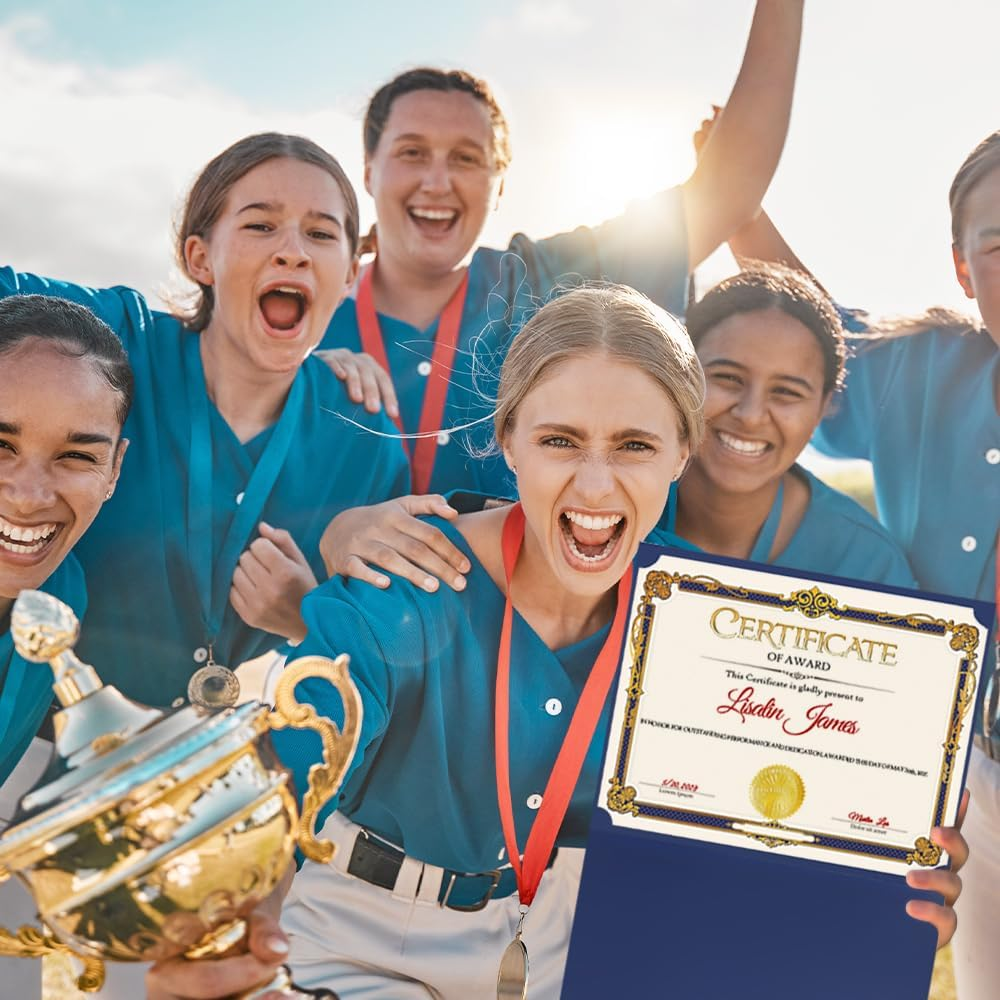 75 Pcs Certificate Kit, 25 Gold Foil Certificate Holders & 25 Certificate Paper & 25 Certificate Seals Stickers for Graduation Diploma, Award Accomplishment.