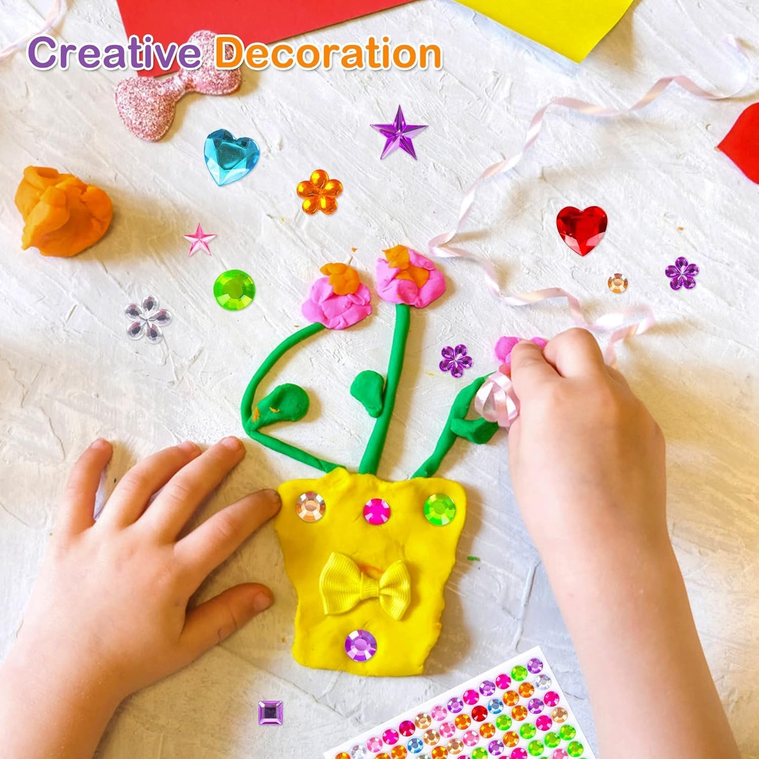 Rhinestone Stickers, Rhinestones for Crafts - Self Adhesive Jewels Stickers, Acrylic Gems DIY Craft Decorative Diamond Stickers, Small for Kids(880Pcs Gem)