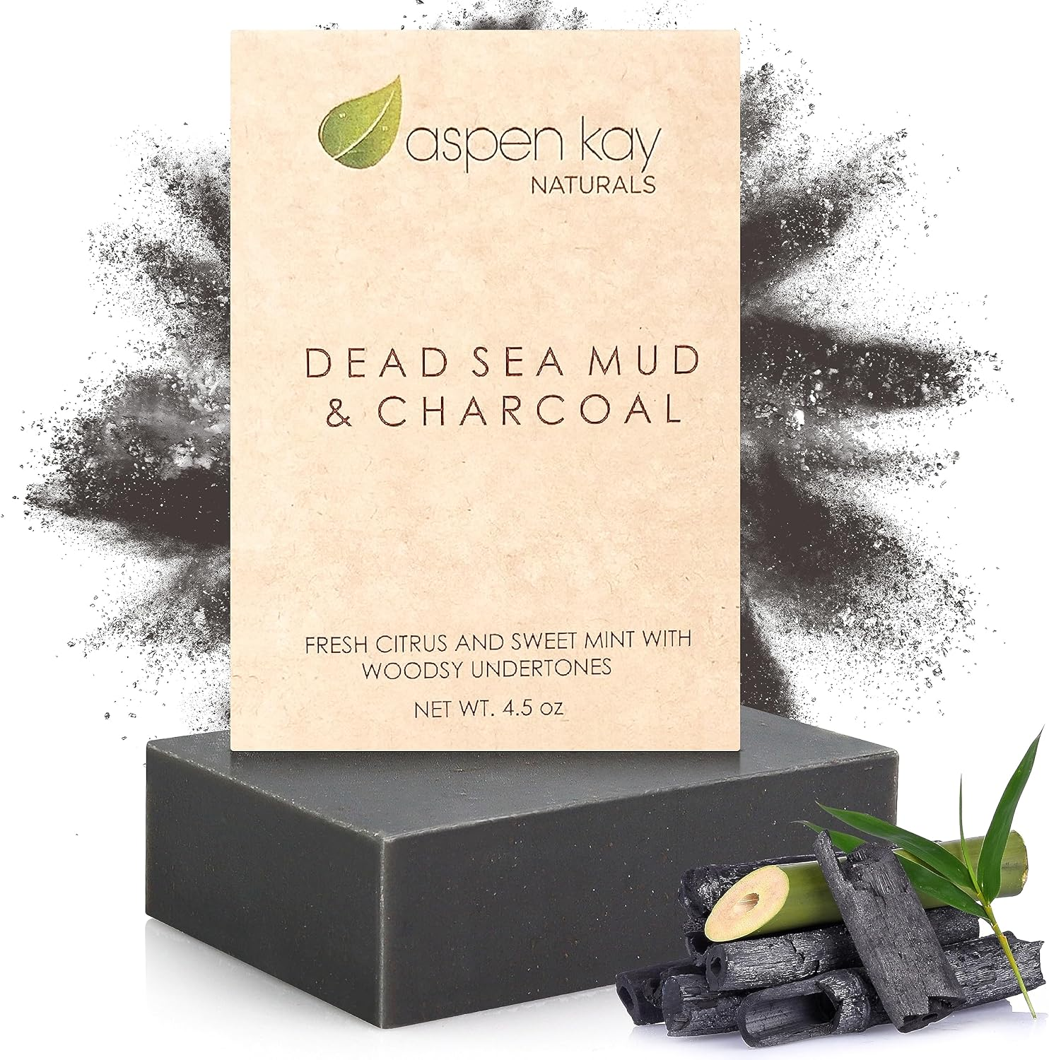 Dead Sea Mud Soap Bar 100% Organic & Natural. with Activated Charcoal & Therapeutic Grade Essential Oils. Face Soap or Body Soap. for Men, Women & Teens. Chemical Free. 4.5Oz Bar image number 3