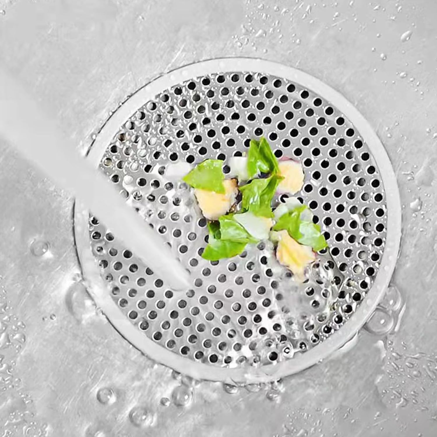 1 Pcs Shower Drain Hair Catcher,Stainless Steel Drain Cover,Bathroom Sink Strainer,Plughole Hair for Shower, Kitchen, Floor, Sink Plug Protector, Reusable, Robust Catcher Sewer Prevent Drain Clog image number 5