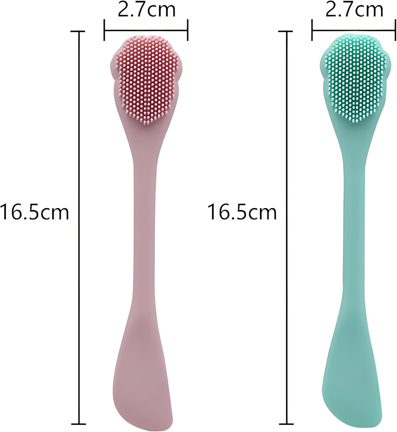 Silicone Face Scrubber Set - 2 Pack Dual-Purpose Facial Cleansing Brush & Mask Applicator | Gentle Exfoliator & Pore Cleaner image number 6