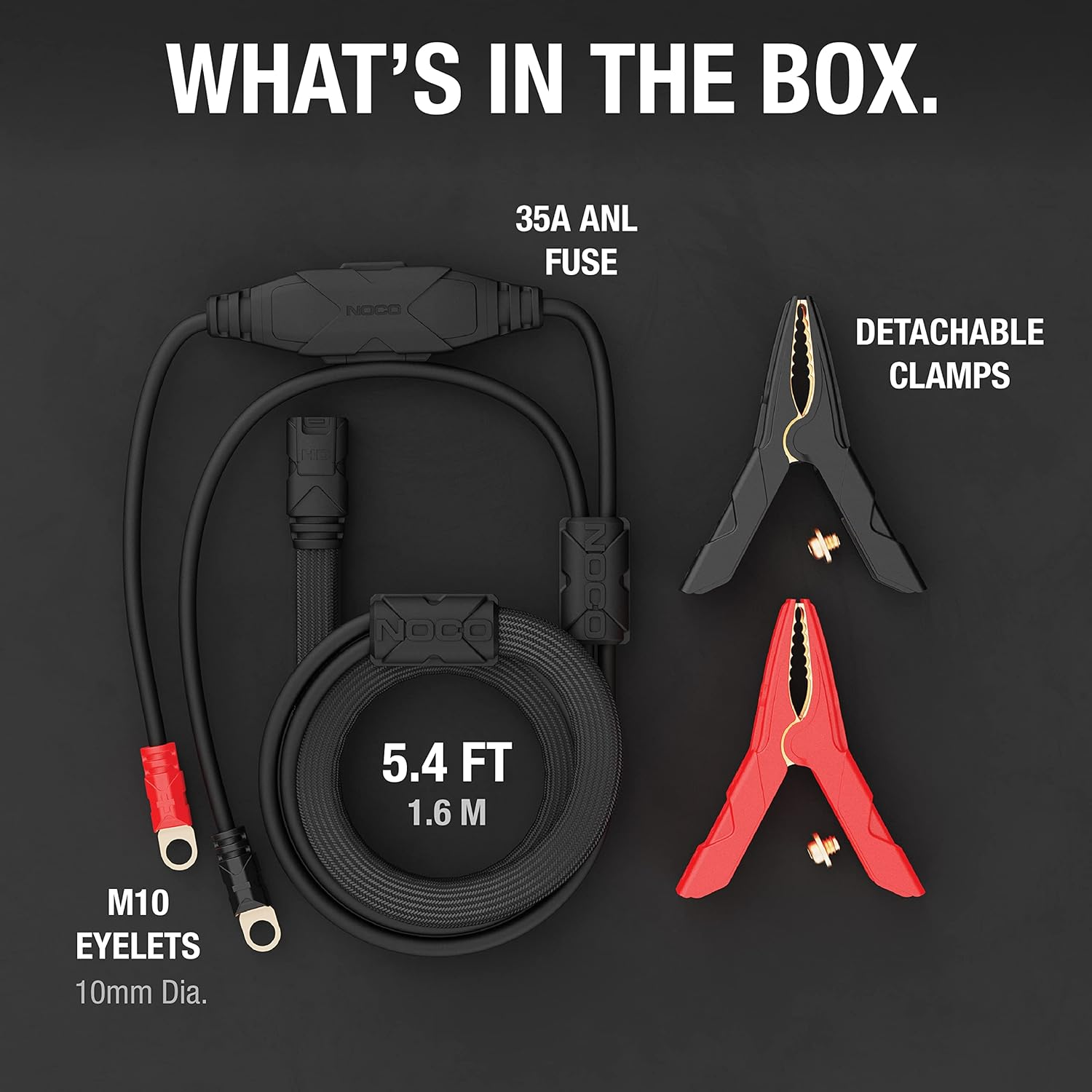 NOCO GPA002 HD X-Connect Battery Clamp Accessory with Integrated M10 Eyelets for NOCO GENIUSPRO25 Smart Battery Charger image number 2