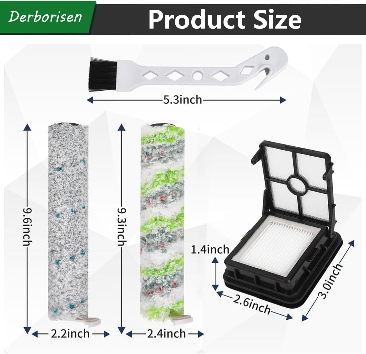 Brush Replacement Parts for Bissell Crosswave Max 2554 2554A 2590 2593 2596, Hydrosteam 35151 3515 35152 3513 3518 Vacuums,1 Multi-Surface Brush Roll+1 Pet Brush Rolls+2 Filters Accessory Kit