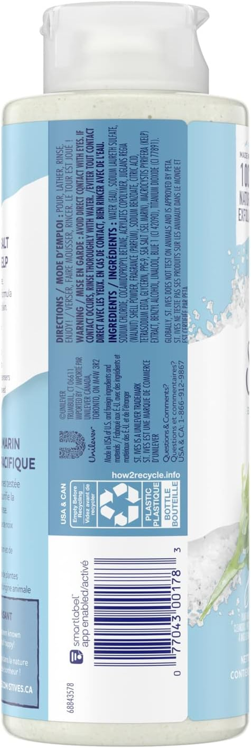 3 PACK of St. Ives, Exfoliating Body Wash, Sea Salt & Pacific Kelp, 16 Fl Oz (473 Ml) image number 3