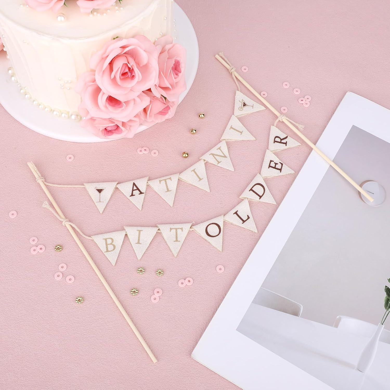 Lasuroa a Tiny Bit Older Cake Topper, Espresso Martini Cake Decorations for Birthday Bachelorette Bridal Shower & Tiny Bar Themed Party Supplies