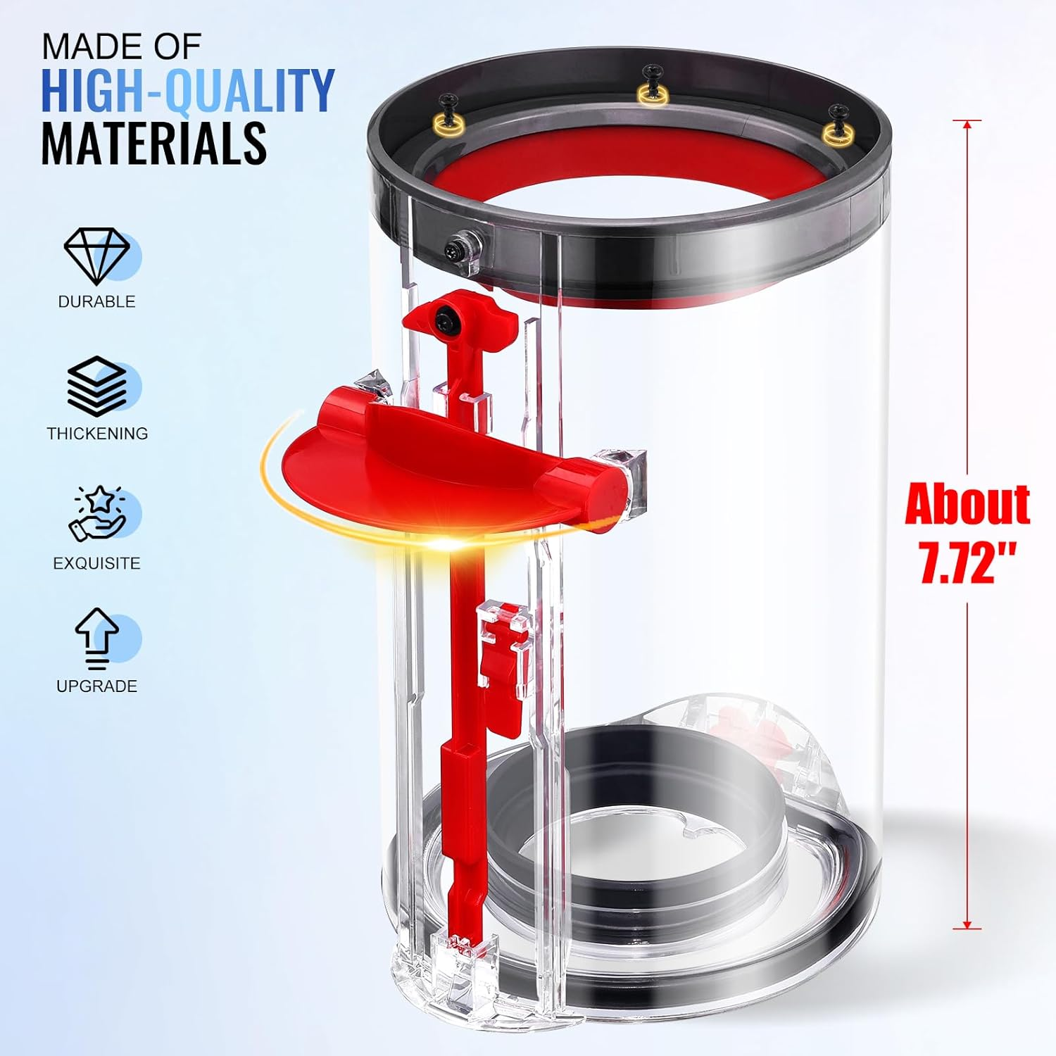 Upgraded Canister Compatible with Dyson V11 V15 SV14 SV15 SV22 Vacuum Cleaner Dust Bin, for Bin Part No. 970050-01 and Part No. 965443-01 with HEPA Filter image number 3