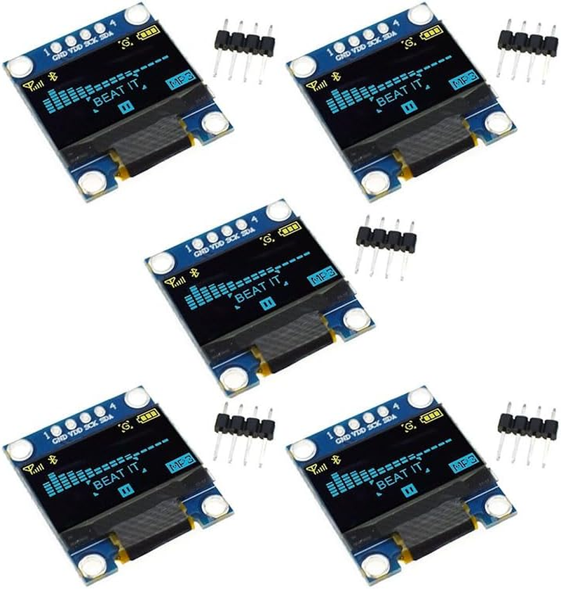 5Pcs 0.96 Inch OLED Module 12864 128X64 SSD1306 Driver I2C Serial Display Board (Yellow Blue)