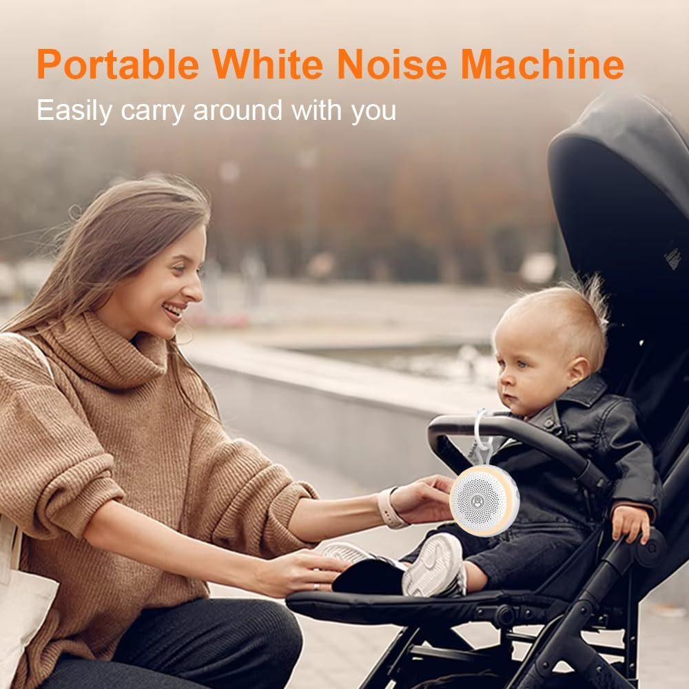 Omebel Portable White Noise Machine, 20 Soothing Sound for Sleeping, Night Light Adjustable, Sleep Timer, Volume Control, Sound Machine for Sleeping Baby Adults Kids image number 6