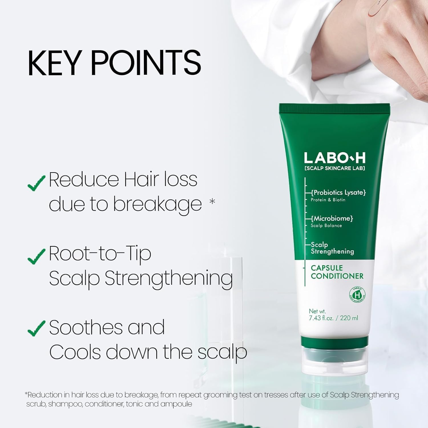 Scalp Strengthening Shampoo (400 Ml) and Scalp Strengthening Capsule Conditioner (220 Ml). K-Beauty Hair Growth & Anti-Loss Care Set for Labo-H image number 2