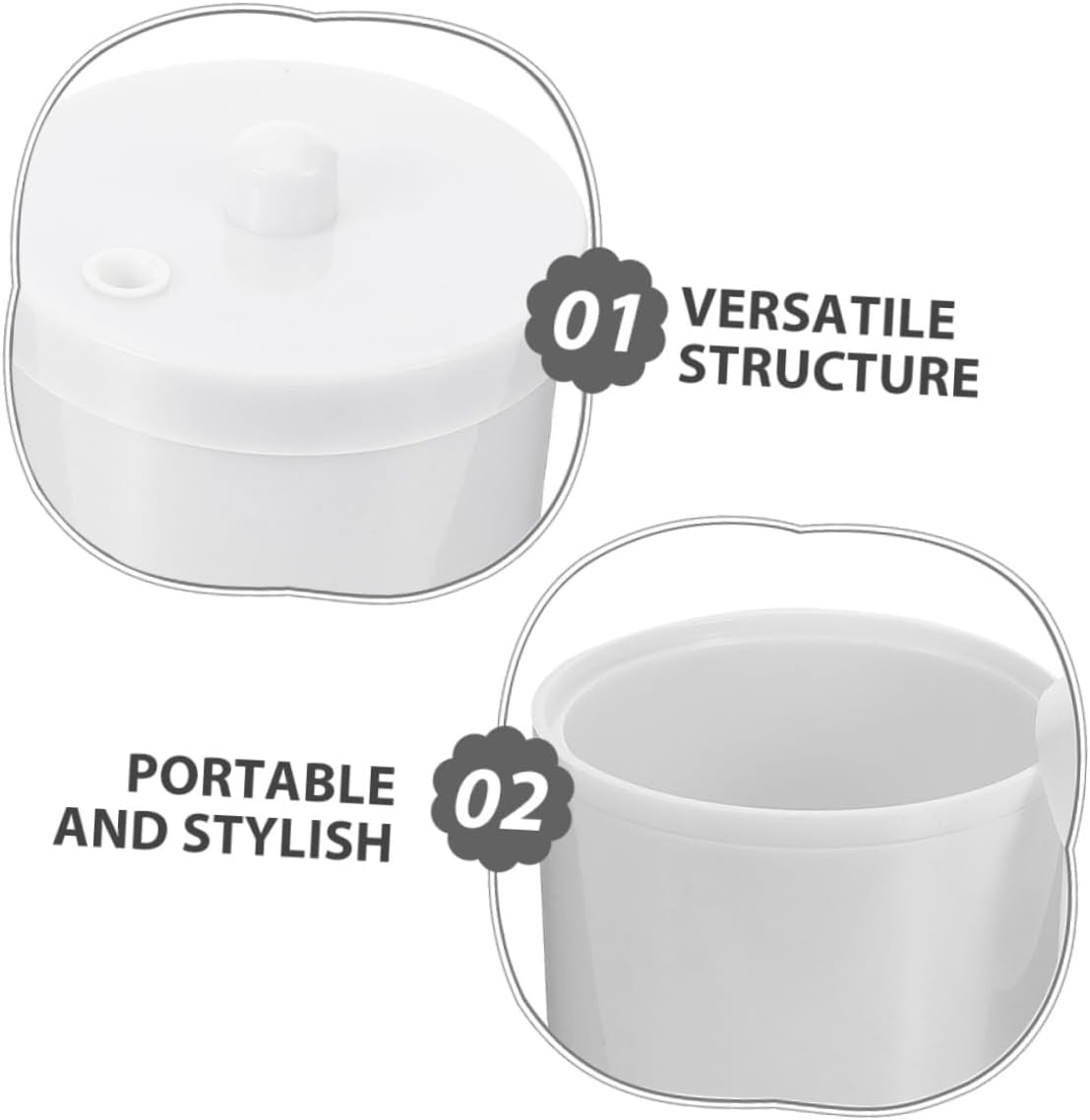 DECHOUS 3Pcs Nail Tool Cleaning Box Plastic Organizer Tray for Manicure Drill Bits Efficient Soaking and Drying Patterned Multipurpose for Home and Salon Use image number 1