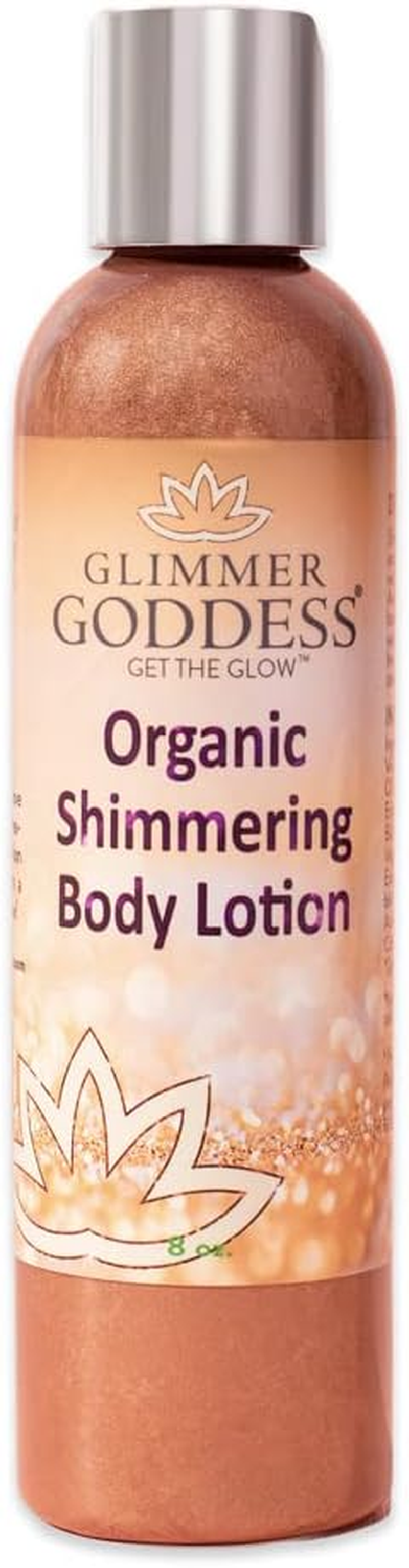 (Bronze Sparkle) - Organic Shimmer Bronzer Lotion Moisturising Shimmer Lotion Great for All Skin Types Shimmer & Sparkle Glimmer Goddess
