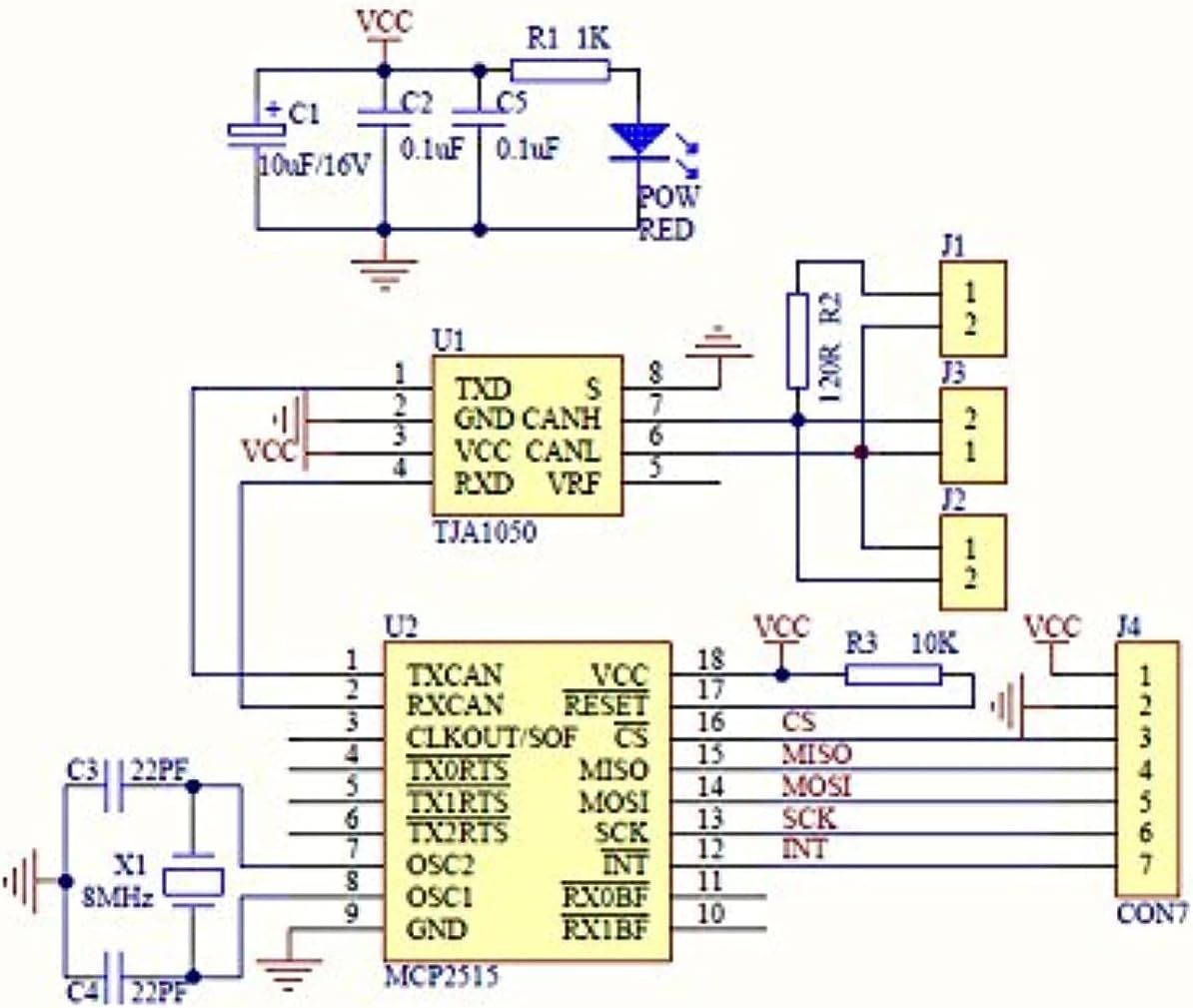 5Pcs MCP2515 CAN Bus Module TJA1050 Receiver SPI Module for Raspberry DIY image number 4
