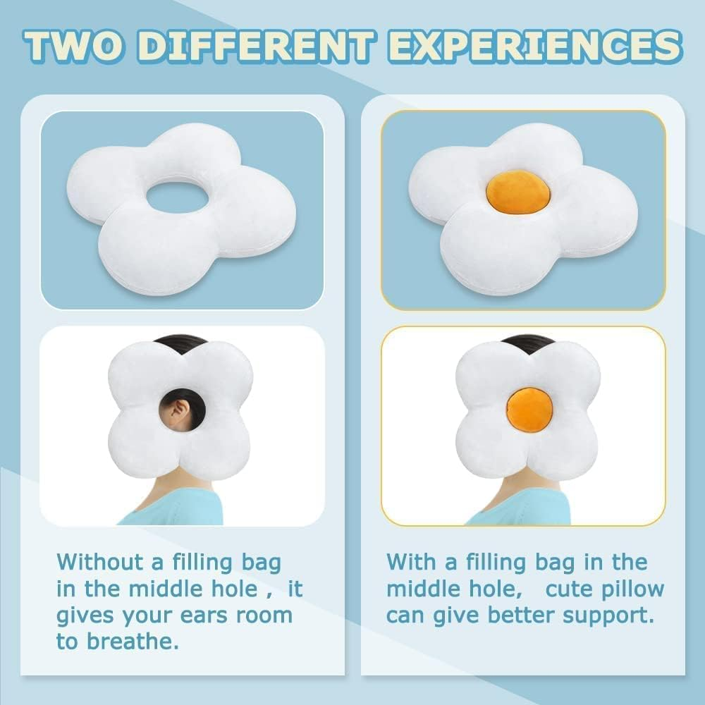 NEPPT Ear Piercing Pillow for Side Sleepers Donut Pillow with Ear Hole, CNH, Relief Pain Ear Inflammation and Pressure Sores Guard Protector Earplugs Support Pillow for Sleeping image number 6