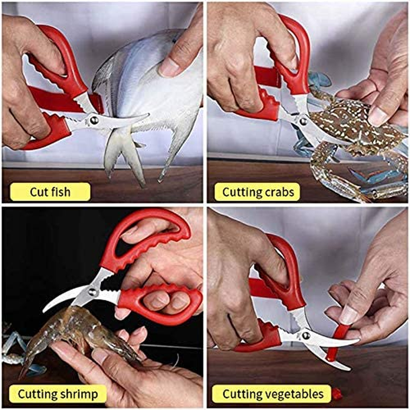 FYJIDY 12Pcs Seafood Tools Set,Seafood Cracker Set Includes Includes 4 Lobster Shellers, 4 Crab Leg Forks, 2 Seafood Tongs,2 Seafood Scissors and 1 Storage Bag image number 2