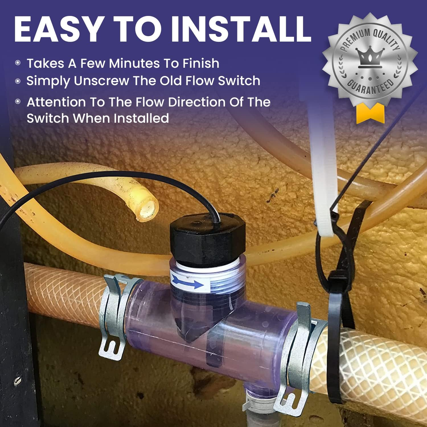 6560-857 Flow Switch Replacement Part Kit for Sundance Spas Heater with Transparent Tee Fitting, Complete Assembly Flow Switch Replaces image number 4