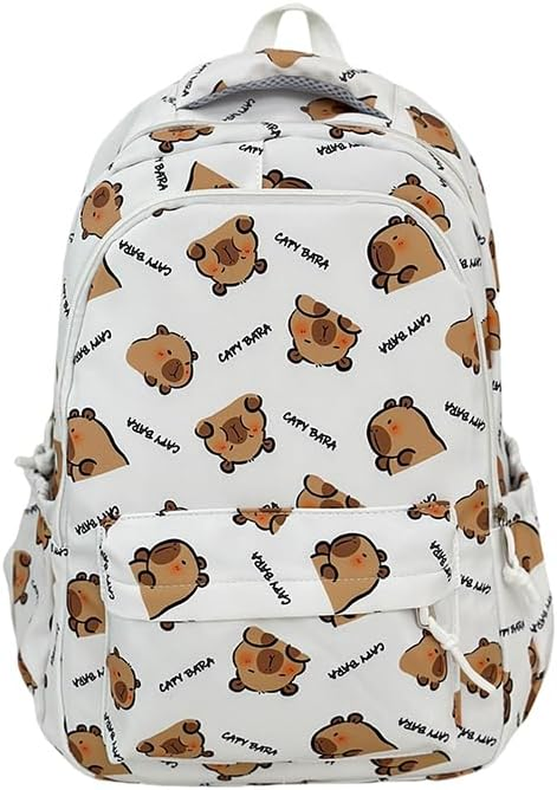 Kawaii Capybara Backpack &ndash; Large Cartoon Backpack with Flap, Fun Ita Bag for Capybara Lovers