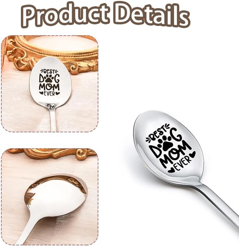 Dog Mom Gifts Spoon for Women Gifts for Dog Lovers Dog Owners Xmas Gifts for Dog Mom Mother Gifts for Women Birthday Gifts for Dog Lovers Best Friends Family - Best Dog Mom Ever Spoons