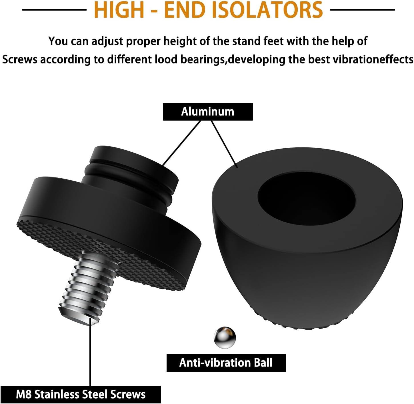 Hifi Speaker Stand Feet IF3033 IF4021S IF4023 (IF3033, Black) image number 2