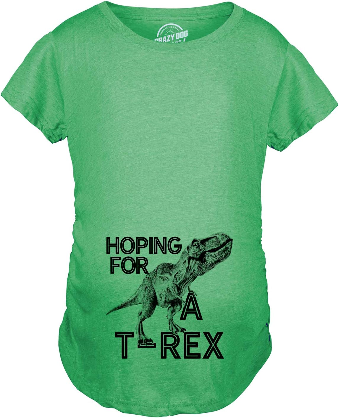 Crazy Dog T-Shirts Maternity Hoping for a T-Rex Pregnancy T-Shirt Cute Funny Dinosaur Tee for Mom to Be image number 3