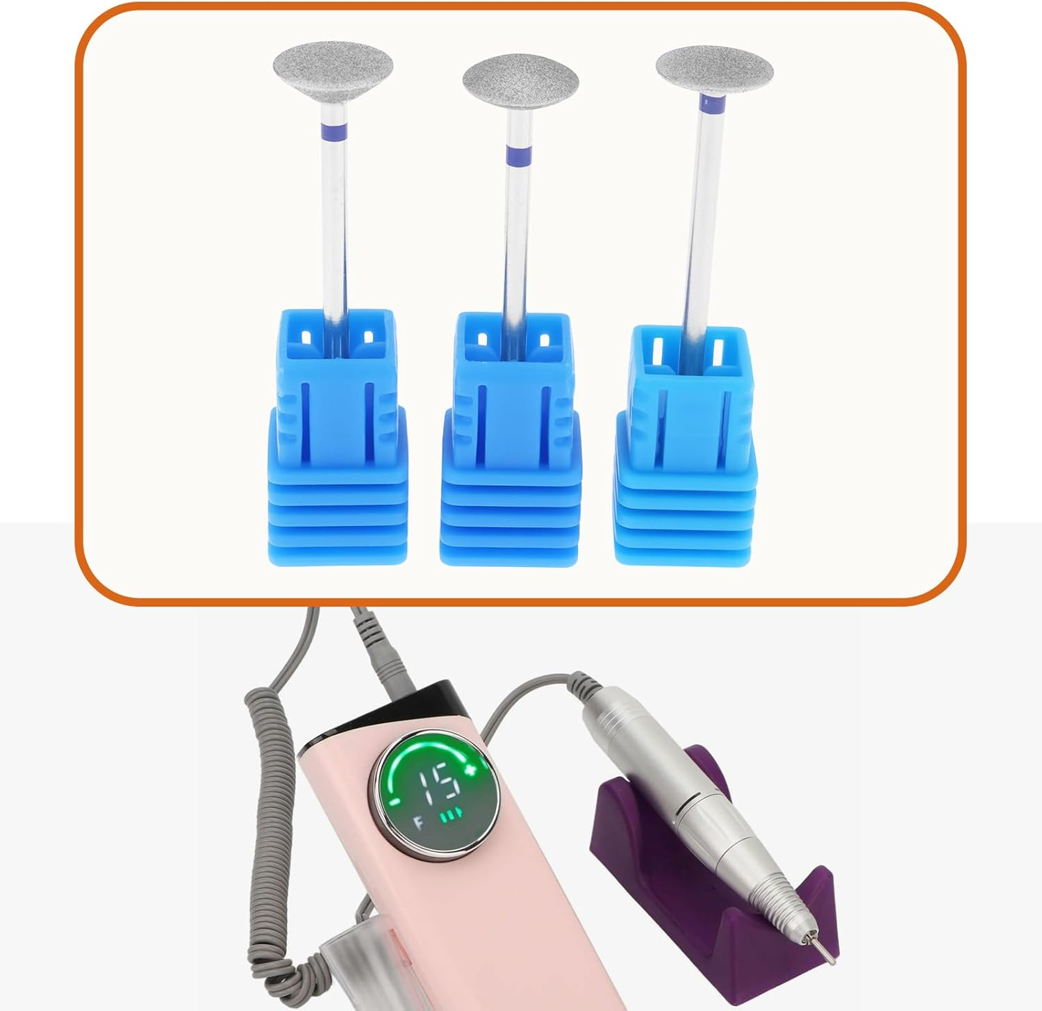 AS Axis Spindleon 3Pcs 10Mm Multishape Nail Drill Bit 2.35Mmx45Mm for Most Foot Filers and Portable Filers image number 2