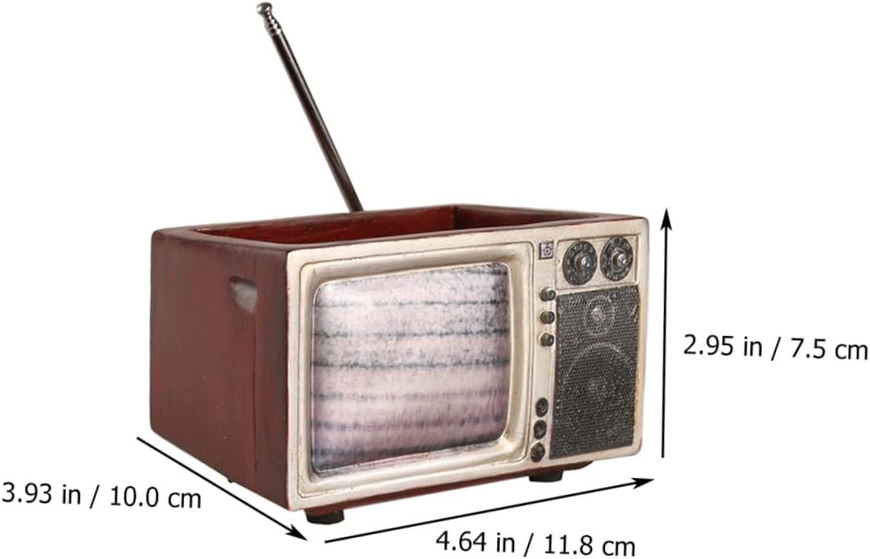 BCOATH Retro Red Resin Tv Shape Flower Pot Indoor Gardening Planter Decorative Home Storage Organizer for Arts Crafts Supplies image number 5