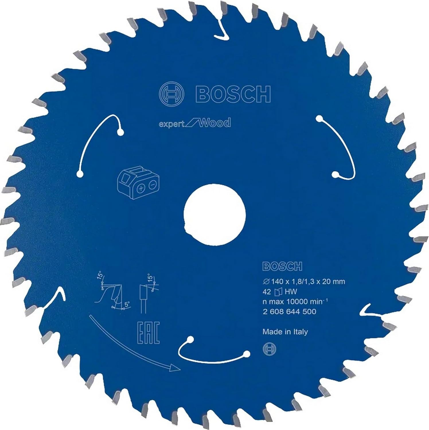 Bosch Professional Circular Saw Blade Expert (For Wood, 140 X 20 X 1.8 Mm, 42 Teeth; Accessories: Cordless Circular Saw), Blue image number 5